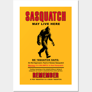 Sasquatch Cryptid Activity Sign Posters and Art